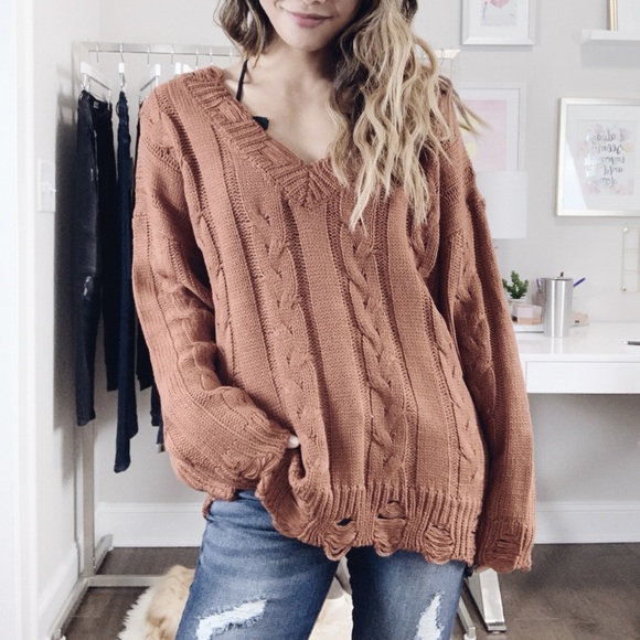 LAST ONE Rustic Retreat Cable Knit Sweater - Picture 2 of 8